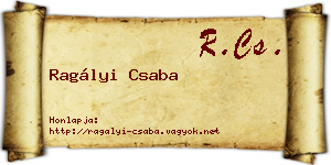 Ragályi Csaba névjegykártya